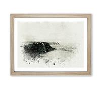 Port Mulgrave In North Yorkshire In Abstract Modern Art Framed Print | A2 Oak Framed Wall Art | Ready to Hang | Abstract Fantasy Picture | Living Room Bedroom Lounge Office