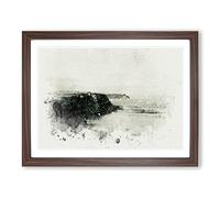 Port Mulgrave In North Yorkshire In Abstract Modern Art Framed Print | A2 Walnut Framed Wall Art | Ready to Hang | Abstract Fantasy Picture | Living Room Bedroom Lounge Office
