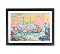 Port Of Constantinople By Paul Signac Classic Painting Framed Wall Art Print, Ready to Hang Picture for Living Room Bedroom Home Office Décor, Black A3 (46 x 34 cm)