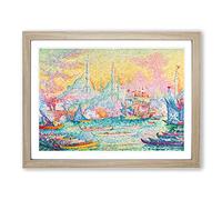 Port Of Constantinople By Paul Signac Classic Painting Framed Wall Art Print, Ready to Hang Picture for Living Room Bedroom Home Office Décor, Oak A2 (64 x 46 cm)