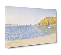 Port Of Saint Cast By Paul Signac Classic Painting Canvas Wall Art Print Ready to Hang, Framed Picture for Living Room Bedroom Home Office Décor, 30x20 Inch (76x50 cm)