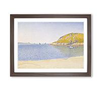 Port Of Saint Cast By Paul Signac Classic Painting Framed Wall Art Print, Ready to Hang Picture for Living Room Bedroom Home Office Décor, Walnut A2 (64 x 46 cm)