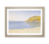 Port Of Saint Cast By Paul Signac Classic Painting Framed Wall Art Print, Ready to Hang Picture for Living Room Bedroom Home Office Décor, Oak A2 (64 x 46 cm)