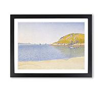 Port Of Saint Cast By Paul Signac Classic Painting Framed Wall Art Print, Ready to Hang Picture for Living Room Bedroom Home Office Décor, Black A3 (46 x 34 cm)
