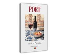 Port On Azulejo Tile, Traditional Portugal Canvas Poster Bedroom Decor Landscape Office Room Decor Gift 8" L X 12" W