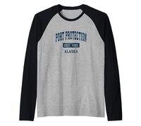 Port Protection Alaska AK Vintage Sports Established Navy De Raglan Baseball Tee