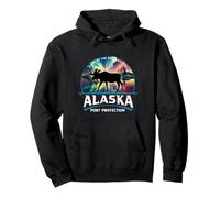 Port Protection Alaska Aurora Borealis Moose Souvenir Pullover Hoodie