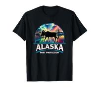 Port Protection Alaska Aurora Borealis Moose Souvenir T-Shirt
