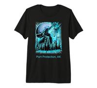 Port Protection Alaska Howling Wolf Moon Forest Nature Lover Premium T-Shirt