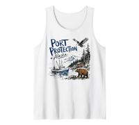 Port Protection Alaska Nature Scene Bear Eagle Fishing Boat Tank Top