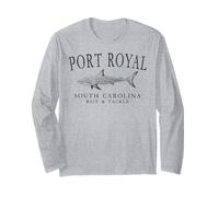 Port Royal South Carolina Shark Fishing Arched Slate Letters Long Sleeve T-Shirt