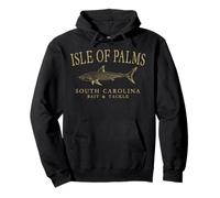 Port Royal South Carolina Shark Fishing Arched Tan Letters Pullover Hoodie