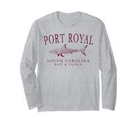 Port Royal South Carolina Shark Fishing Burgundy Letters Long Sleeve T-Shirt
