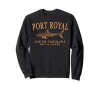 Port Royal South Carolina Shark Fishing Orange Letters Sweatshirt