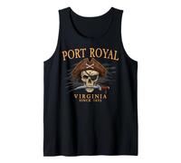 Port Royal Virginia Pirate Skull Since 1652 Orange Tank Top
