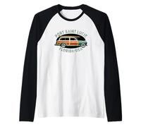 Port Saint Lucie Florida Vintage Surfing Raglan Baseball Tee