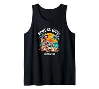 Port St Lucie Florida Funny Skeleton in The Hot Sun Design Tank Top