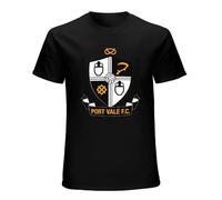 Port Vale Heart Men's Black T-Shirt Unisex Cotton Tee 3XL