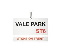 Port Vale/Vale Park Street Sign Car Air Freshener (Fun Birthday/Xmas Christmas Stocking Filler/Secret Santa/Novelty Scented Gift)