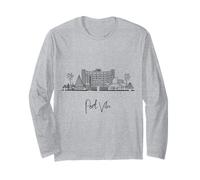 Port Vila Vanuatu Skyline Travel Souvenirs Black Cityscape Long Sleeve T-Shirt
