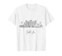Port Vila Vanuatu Skyline Travel Souvenirs Black Cityscape T-Shirt