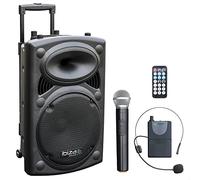 PORT12VHF-BT - IBIZA - 12"/700W MAX portable speaker with 2 microphones (VHF), remote control and protective cover - Bluetooth, USB, SD - 3 to 5h autonomy