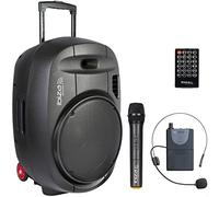 PORT15UHF-MKII - Ibiza - STAND-ALONE PORTABLE SOUND SYSTEM 15” / 800W WITH USB-MP3, REC, VOX, BLUETOOTH & 2 UHF MICROPHONES