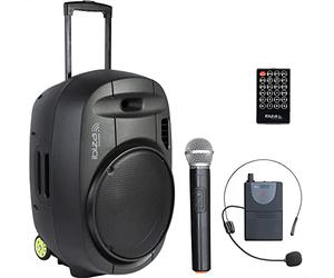 PORT15VHF-MKII - IBIZA - STAND-ALONE PORTABLE SOUND SYSTEM 15”/38CM WITH USB-MP3, VOX, BLUETOOTH & 2 VHF MICROPHONES - 800W, 17-2603