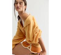 Porta Cashmere Henley Sweater at Free People in Buttercup Melange, Size: Small - female
