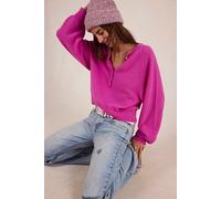 Porta Cashmere Henley Sweater at Free People in Charm, Size: Small - female