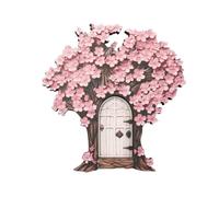 Porta Dei Gnomi Rustic - Outdoor Miniature Fairy Door, Natural Wooden Door | Enchanted Door for Garden Decorations, Fairy Tale Accessory for Fairy House and Garden V