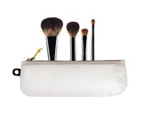 Porta Pennelli Da Trucco Da Viaggio | Apertura Larga Con Cerniera | Borsa Per Trucco Portapennelli | Impermeabile E Portatile Per Cosmetici,Ideal Per Uso Quotidiano O Professionale, Multicolour, White