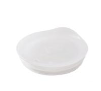 Porta Via Silicone Coffee Cup Lid - Take Your Favorite Mug To-Go - Dishwasher-Safe, Reusable Coffee Mug Lid for Tumblers, Cups and Mugs with 3” to 3¼” Inside Diameter - Medium Size, Clear