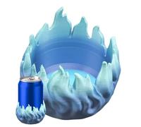 Portabirra - Decorative 3D Printed Can Cover, Blue Flame Gradient Design with Thermal Cup Holder | For Standard Slim Drinks 350 ml and Table Bottles