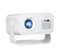 Portable 1080P Native HD Projector with WiFi 6 & Bluetooth 5.2 | 4K Support & Auto Keystone | Compatible with Smartphone, Laptop, TV Stick, PS5 | Built-in Speaker for Home Cinema, Camping (White)