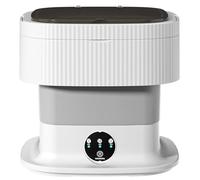 Portable 10L Mini Washing Machine - 40W Compact Laundry Solution for Home & Travel, Integrated Washing & Drying, Perfect for Underwear, Small Loads, Grey