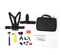 Portable 12 in 1 Action Camera Tool Set, Wireless Action Camera Accessory Kit with Chest Belt Bracket and Selfie Stick for Sports like Skiing Cycling Hiking