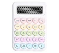 Portable 12Digit LCD Calculator Easy to Read Screen Slip Resistant Base Mechanical Keypad Calculator
