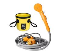 Portable 12V Camping Shower Kit With Folding Bucket Car Socket Power