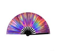 Portable 13 Inch Folding Fan Designed for Cooling and Style at Dance Recitals and Social Events (C)