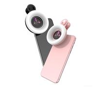 Portable 15X Macro Lens and Fill Light for Smartphones Adjustable Brightness LED Ring Light for Close Up Shots (Black)