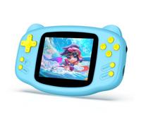 Portable 16 Bit Handheld Game Console, Retro Gaming Console with 300 Classic Video Games, Handheld Plug & Play Player with 3.2'' IPS Screen, Portable Game Console for Travel (Blue)