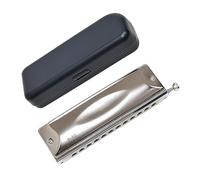 Portable 16 Holes/12 Holes Chromatic Harmonica Instrument With Case And Cloth Harmonicas for Beginners (Color : 12 holes)