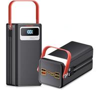 Portable 166 Wh Power Station, 22.5 W Quick Charge Power Bank with Integrated Cables for iPhone/Android/MacBook, 45000 mAh Battery Solar Generator with LED Light for Camping and