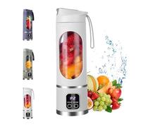 Portable 16oz Wireless Juicer,Portable Blender Smoothie Maker 450ml,USB Rechargeable with 12 Blade Mini Juicer Cupfor Fruits,Shakes,Smoothie,Ideal for Travel,Home and Office (White)
