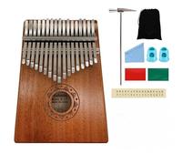 Portable 17-note Kalimba Solid mahogany thumb Piano for beginners includes a tuning hammer and study guide (Lotus)