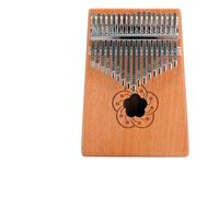 Portable 17-note Kalimba Solid mahogany thumb Piano for beginners includes a tuning hammer and study guide (flower)