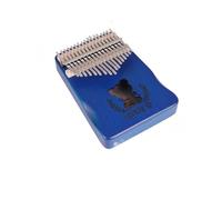 Portable 17-note Kalimba Solid mahogany thumb Piano for beginners includes a tuning hammer and study guide (Bear blue)