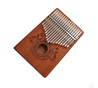 Portable 17-note Kalimba Solid mahogany thumb Piano for beginners includes a tuning hammer and study guide (leaves)
