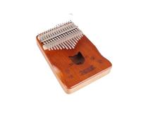 Portable 17-note Kalimba Solid mahogany thumb Piano for beginners includes a tuning hammer and study guide (Cat wood)